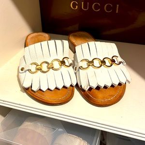 Kate Spade White Kiltie Sandal